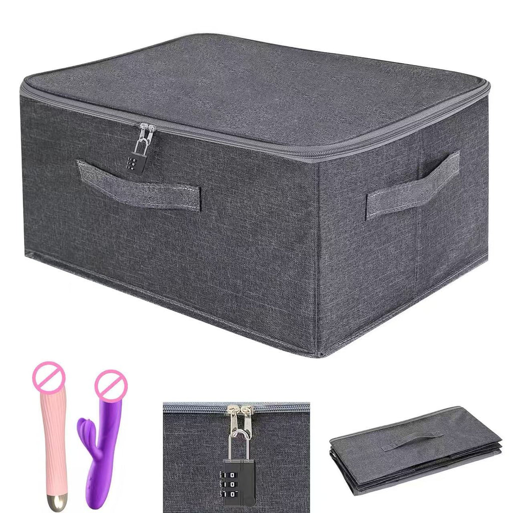 Discreet Lockable Adult Toy Storage Box with Combination Lock Foldable Waterproof Case