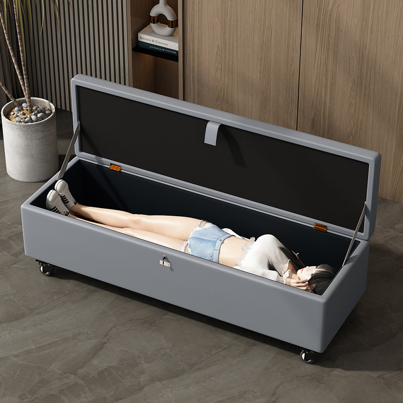 Multifunctional Privacy Storage Sofa Stool with Lock and Wheels Discreet Doll Storage Cabinet