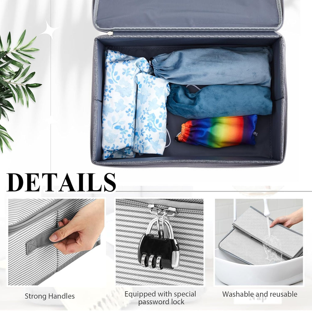 Discreet Lockable Storage Box with Password Lock for Personal Items and Accessories