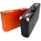 Luxury Vintage PU Leather Storage Briefcase with Dual Combination Locks 53cm Long