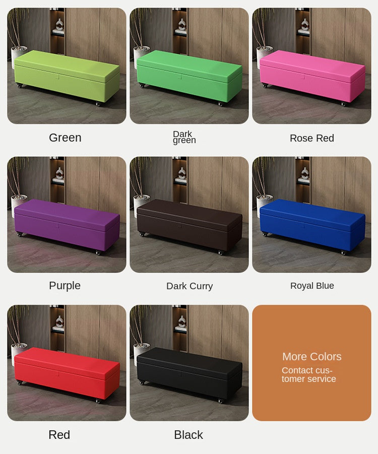 Multifunctional Privacy Storage Sofa Stool with Lock and Wheels Discreet Doll Storage Cabinet