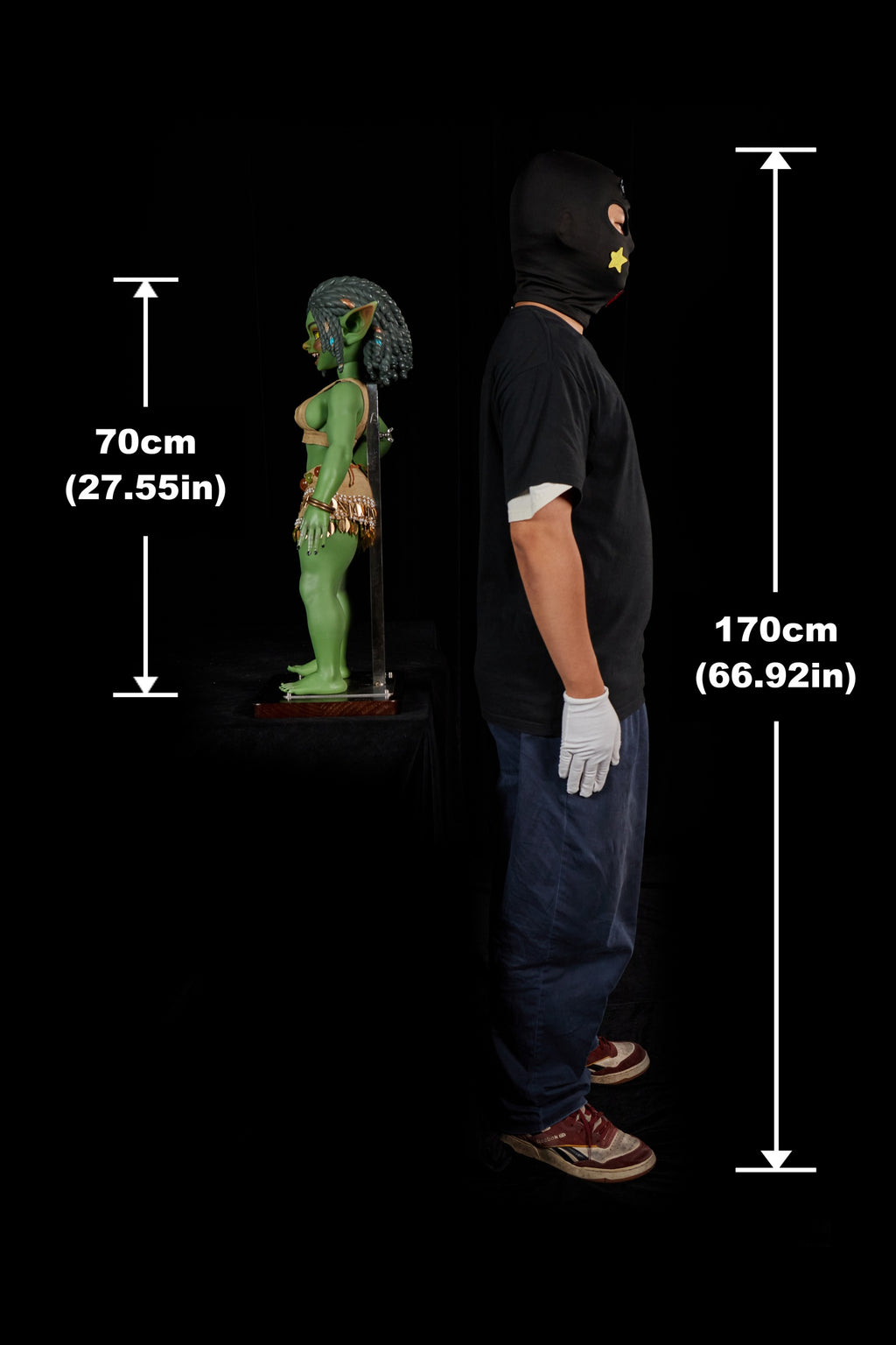 70cm Goblin Style Full Silicone Adult Doll Si70cm AT Green Skin